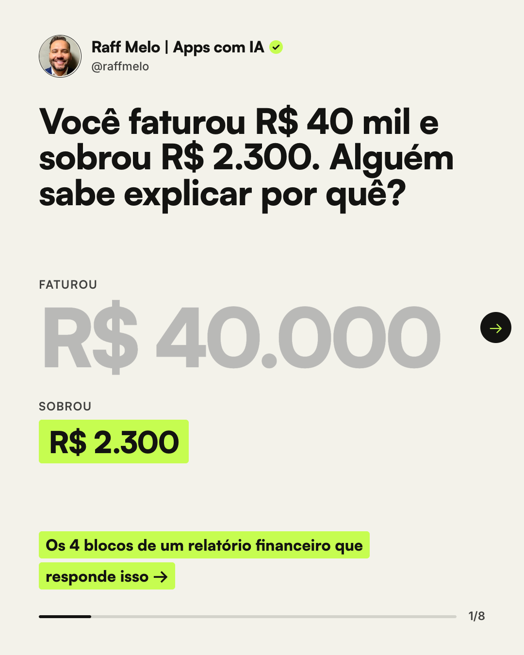 Relatório Financeiro do Negócio